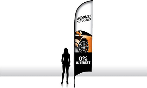 13 ft Razor Flag – 29.5"W x 124"H Dual side printed with Super pole